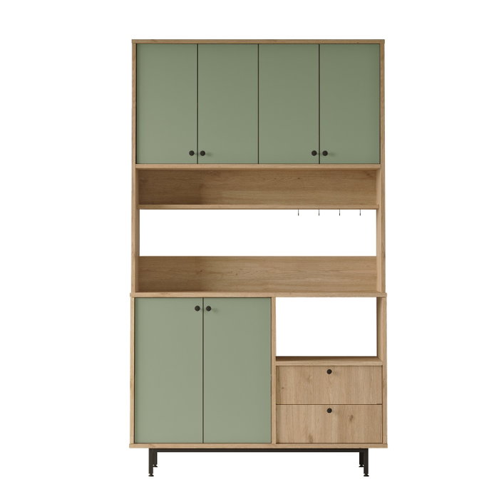 Hanah Home Armario Multiusos RE7-SY Roble y Verde
